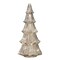 Haute Decor 14 Inch Battery Operated Lighted Mercury Glass Silver Christmas Tree with Built-in Timer and 20 Warm White LED Lights